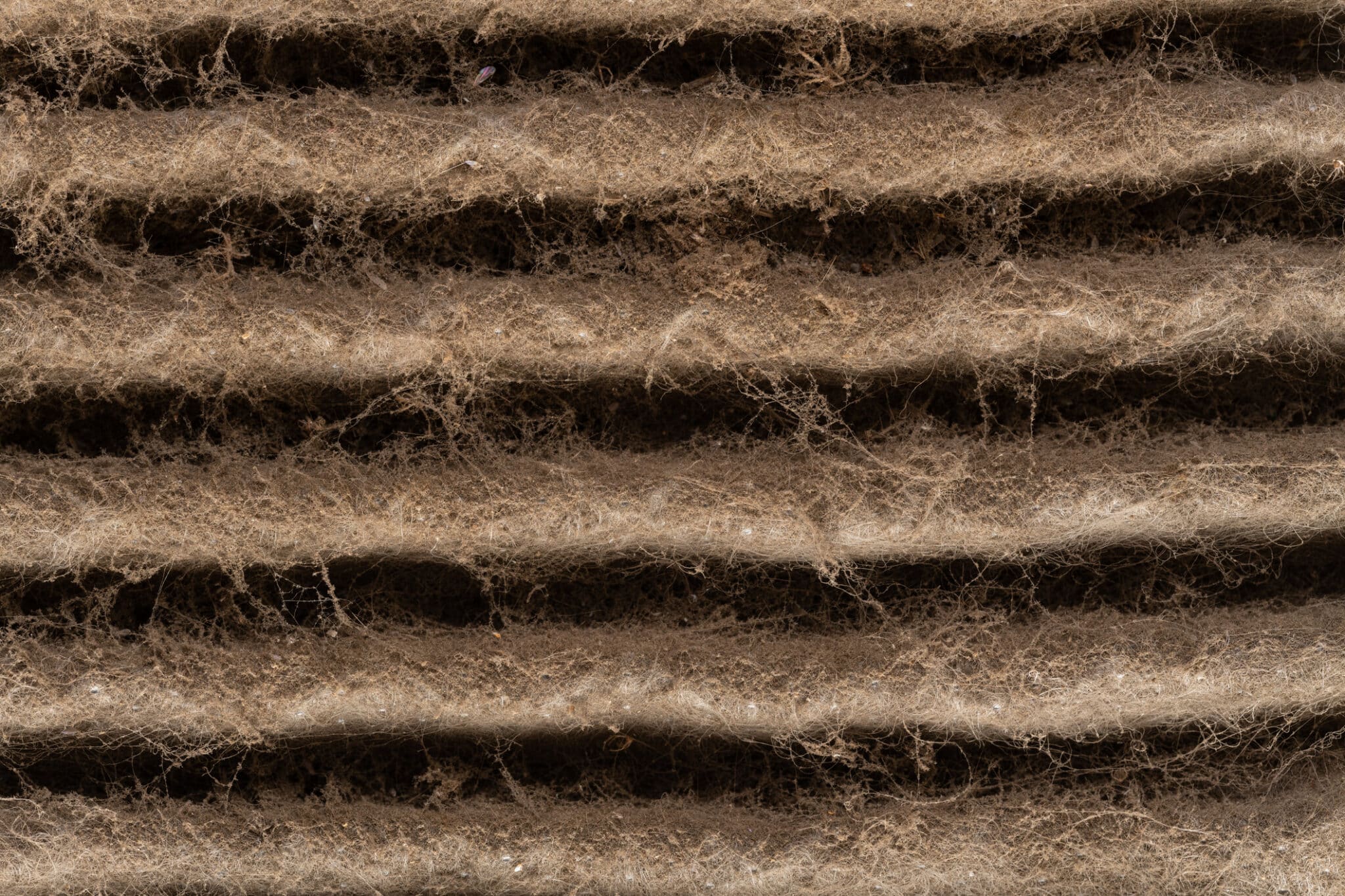 A dirty HVAC air filter leads to poor indoor air quality.