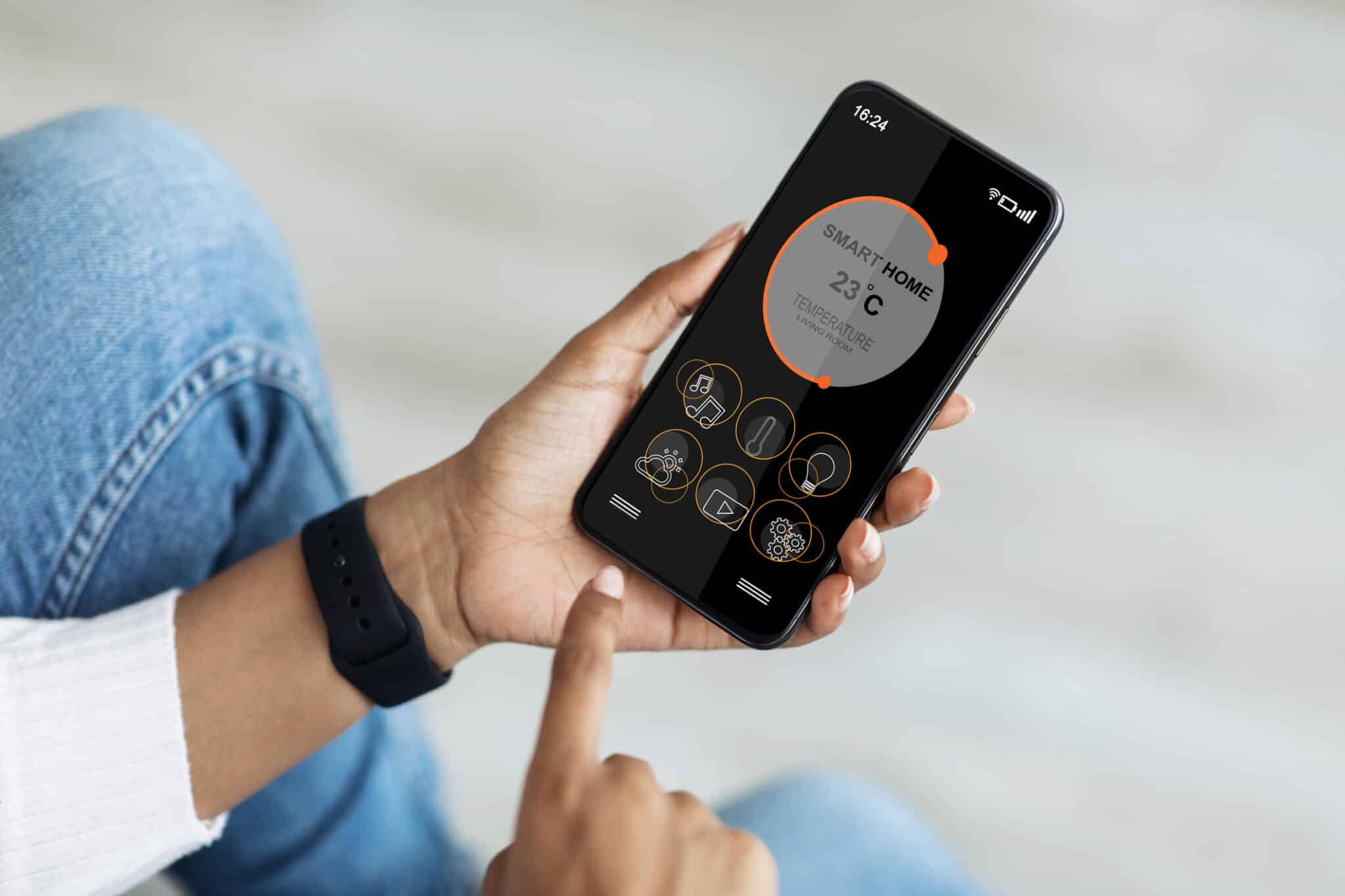 Smart HVAC Controls via Mobile App.