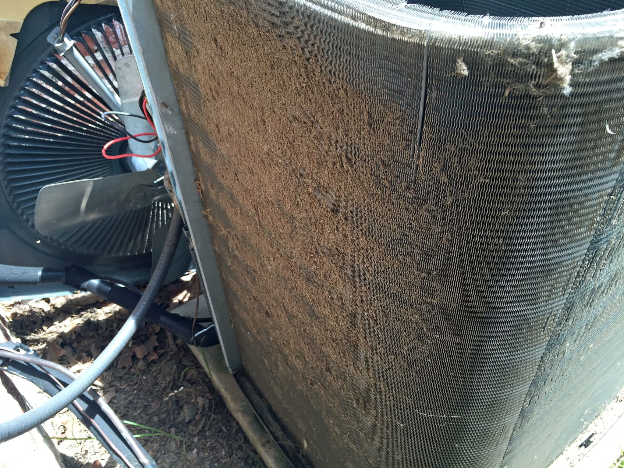 Air Conditioner dirty condenser coil that needs cleaning, Evaporator Coil Leaks.